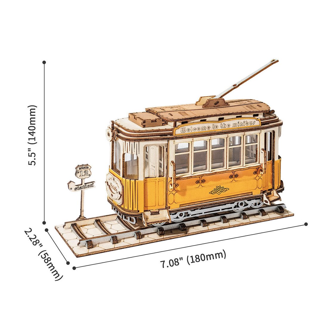Tramcar - Wooden Mechanical 3D Puzzle