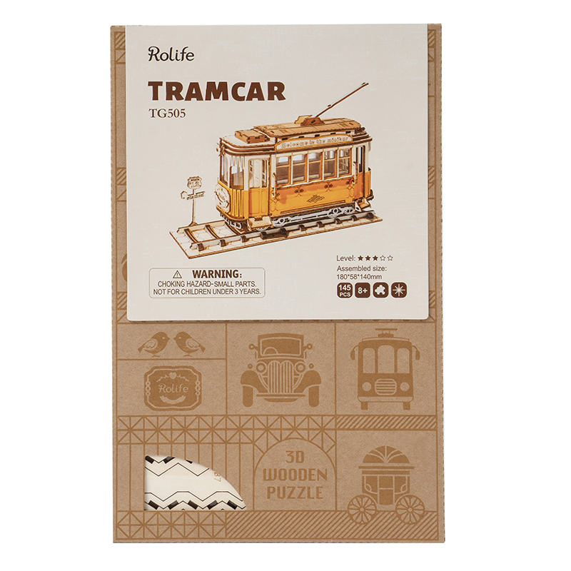 Tramcar - Wooden Mechanical 3D Puzzle