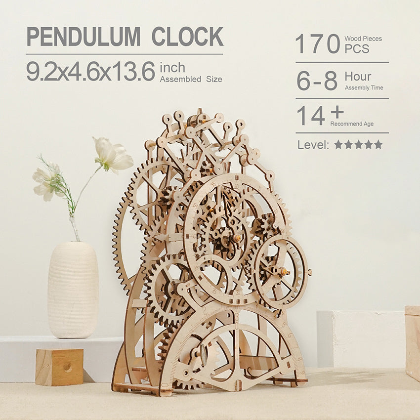 Pendulum Clock - Wooden Mechanical 3D Puzzle