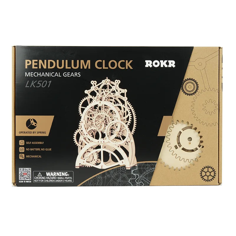 Pendulum Clock - Wooden Mechanical 3D Puzzle