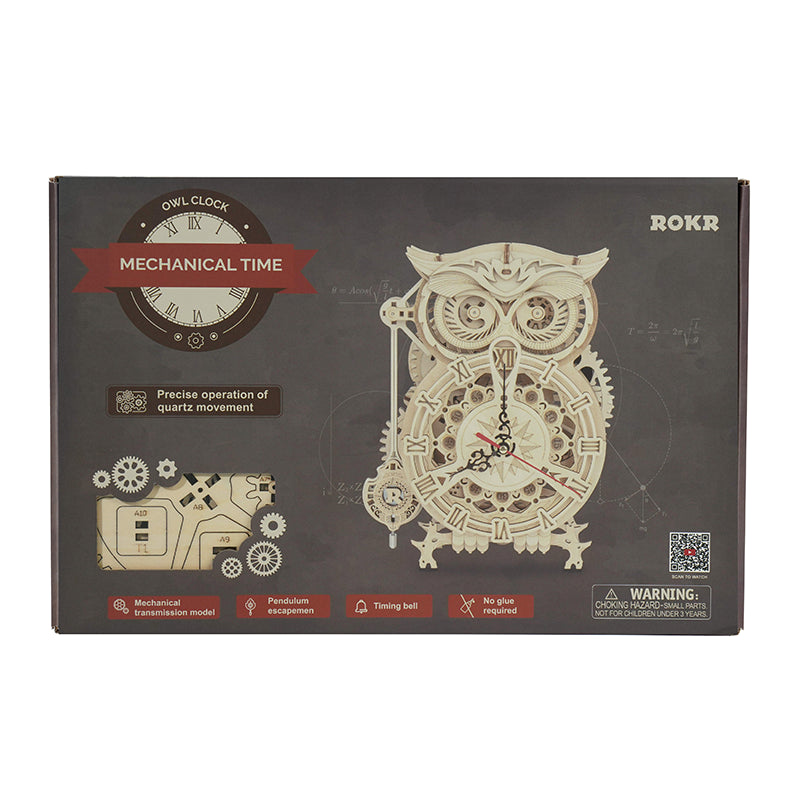 Owl Clock - Wooden Mechanical 3D Puzzle