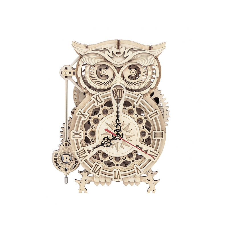 Owl Clock - Wooden Mechanical 3D Puzzle