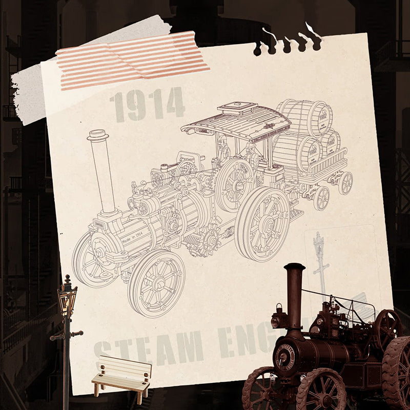 Steam Engine - Wooden Mechanical 3D Puzzle
