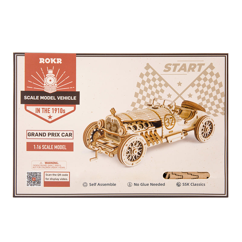 Grand Prix Car - Wooden Mechanical 3D Puzzle