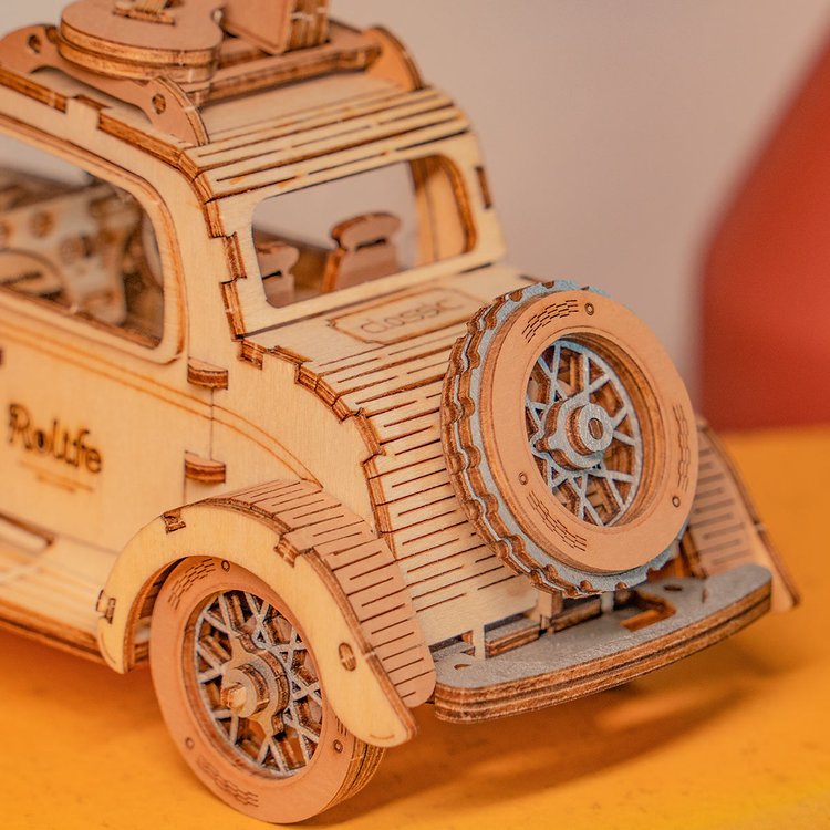 Vintage Car - Wooden Mechanical 3D Puzzle