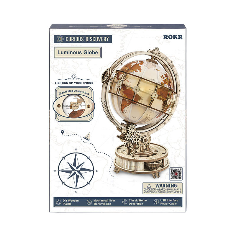 Luminous Globe - Wooden Mechanical 3D Puzzle