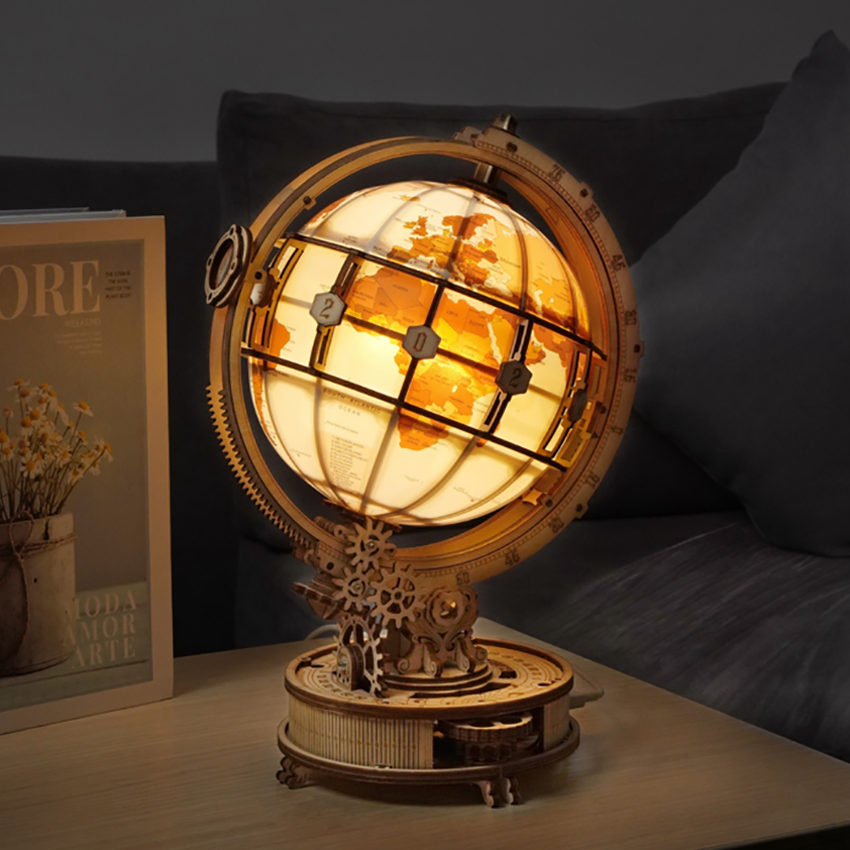 Luminous Globe - Wooden Mechanical 3D Puzzle