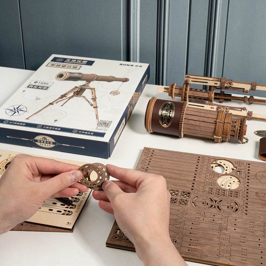 Monocular Wooden Telescope Kit