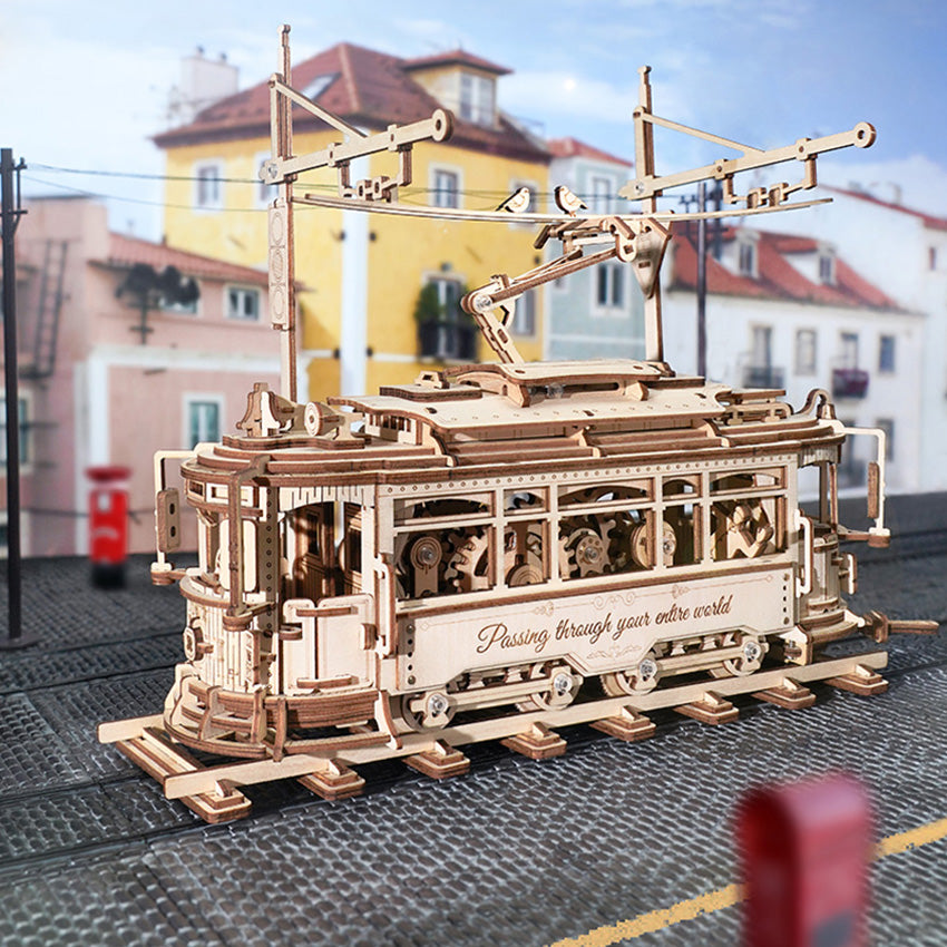 Classic City Tram - Wooden Mechanical 3D Puzzle