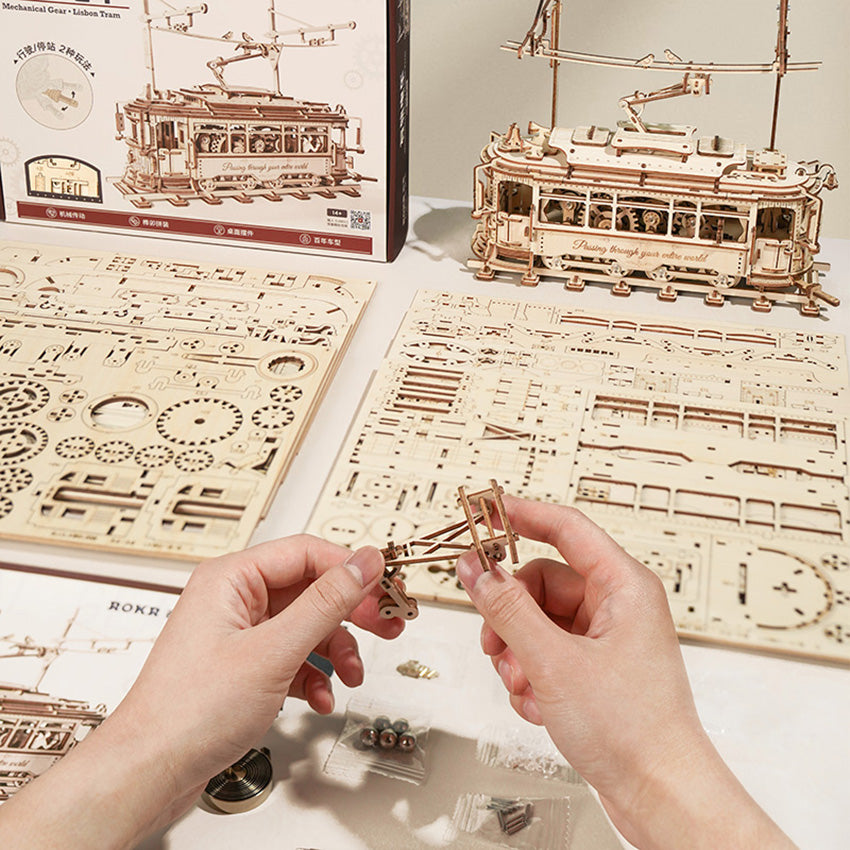 Classic City Tram - Wooden Mechanical 3D Puzzle