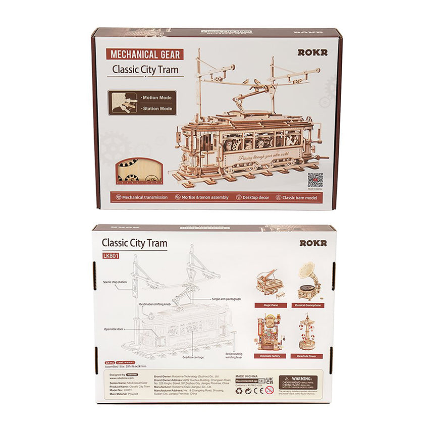 Classic City Tram - Wooden Mechanical 3D Puzzle