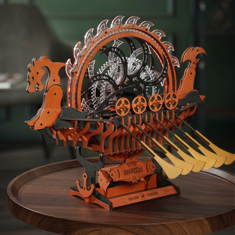 Viking Dragon Ship - Wooden Mechanical 3D Puzzle
