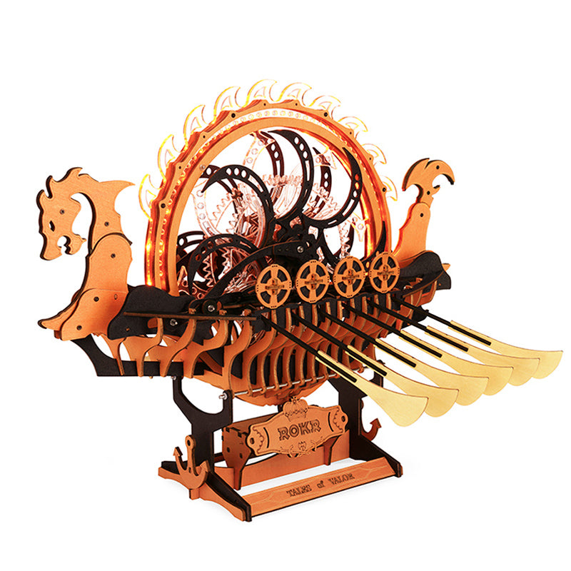 Viking Dragon Ship - Wooden Mechanical 3D Puzzle