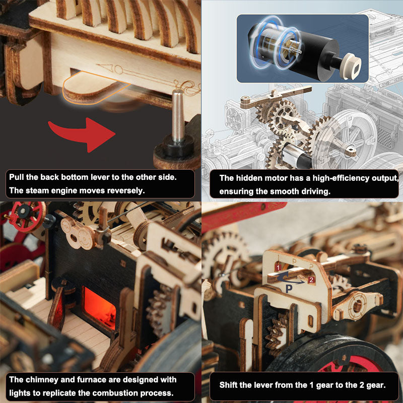 Steam Engine - Wooden Mechanical 3D Puzzle