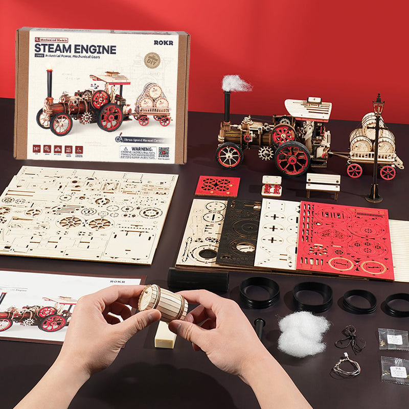 Steam Engine - Wooden Mechanical 3D Puzzle