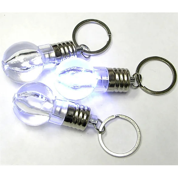 Lightbulb LED Flashlight Swivel Keychain