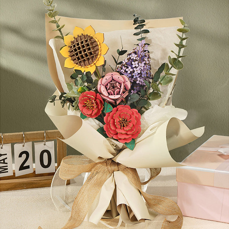 Wooden Flower Bouquet 3D Puzzle