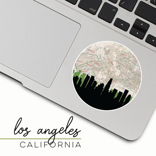 Los Angeles City Map and Skyline Sticker
