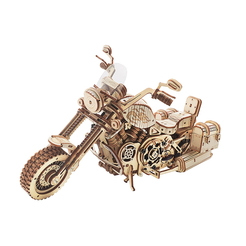 Cruiser Motorcycle - Wooden Mechanical 3D Puzzle